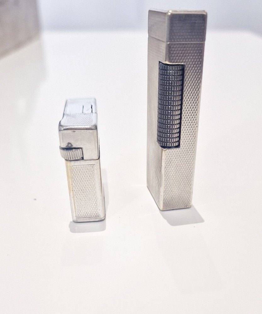 Two Vintage dunhill silver plated lighter