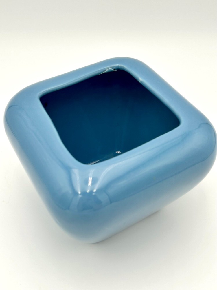 Vintage Blue Ceramic Heager Planter Pot