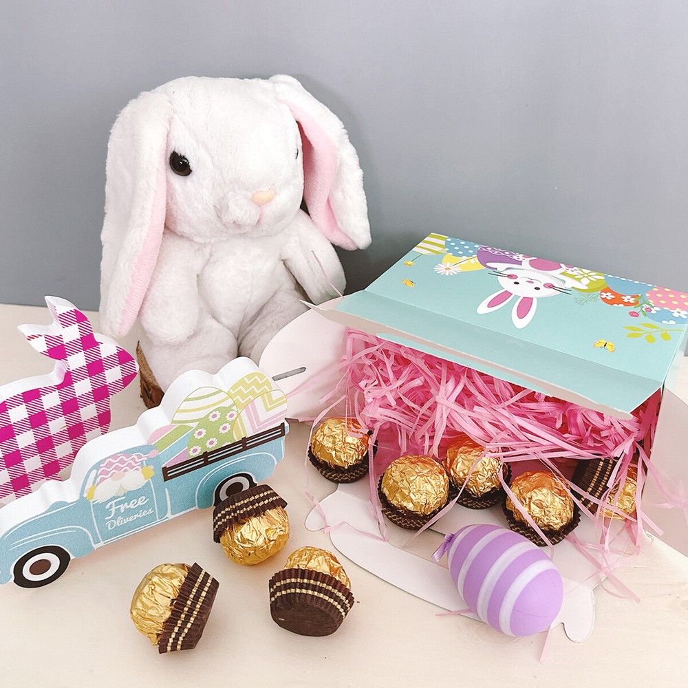 Wrapables Easter Gift Baskets, Treat Boxes for Eggs, Cookies and Candy