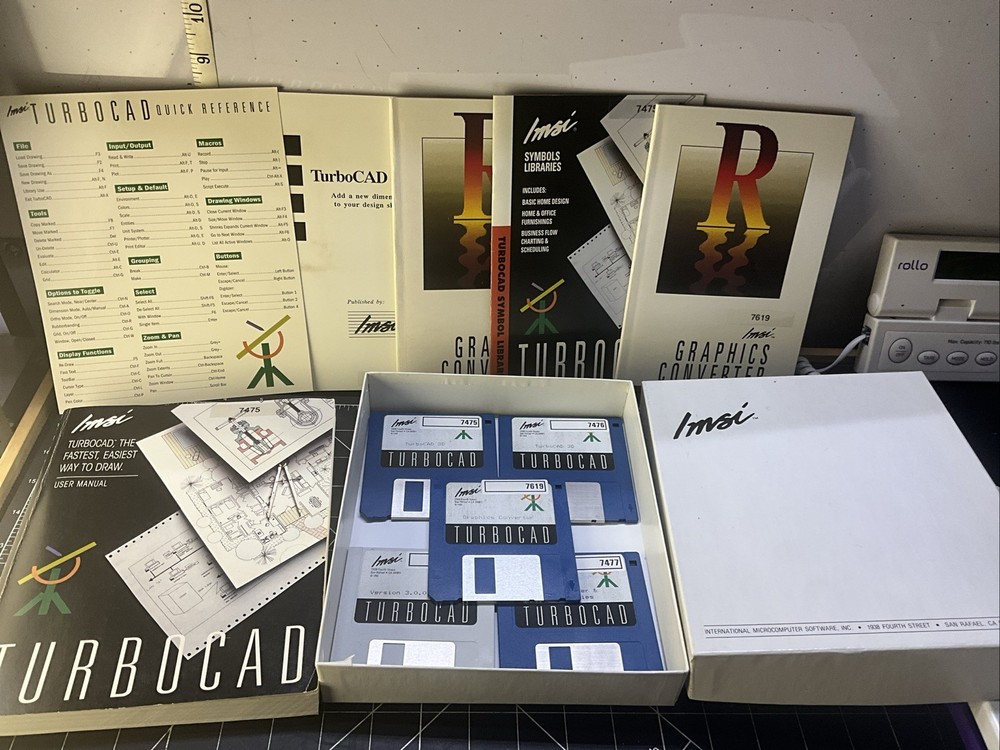 Turbocad 3d Version 3.0 - 1992 Software 3.5 Floppy Disc