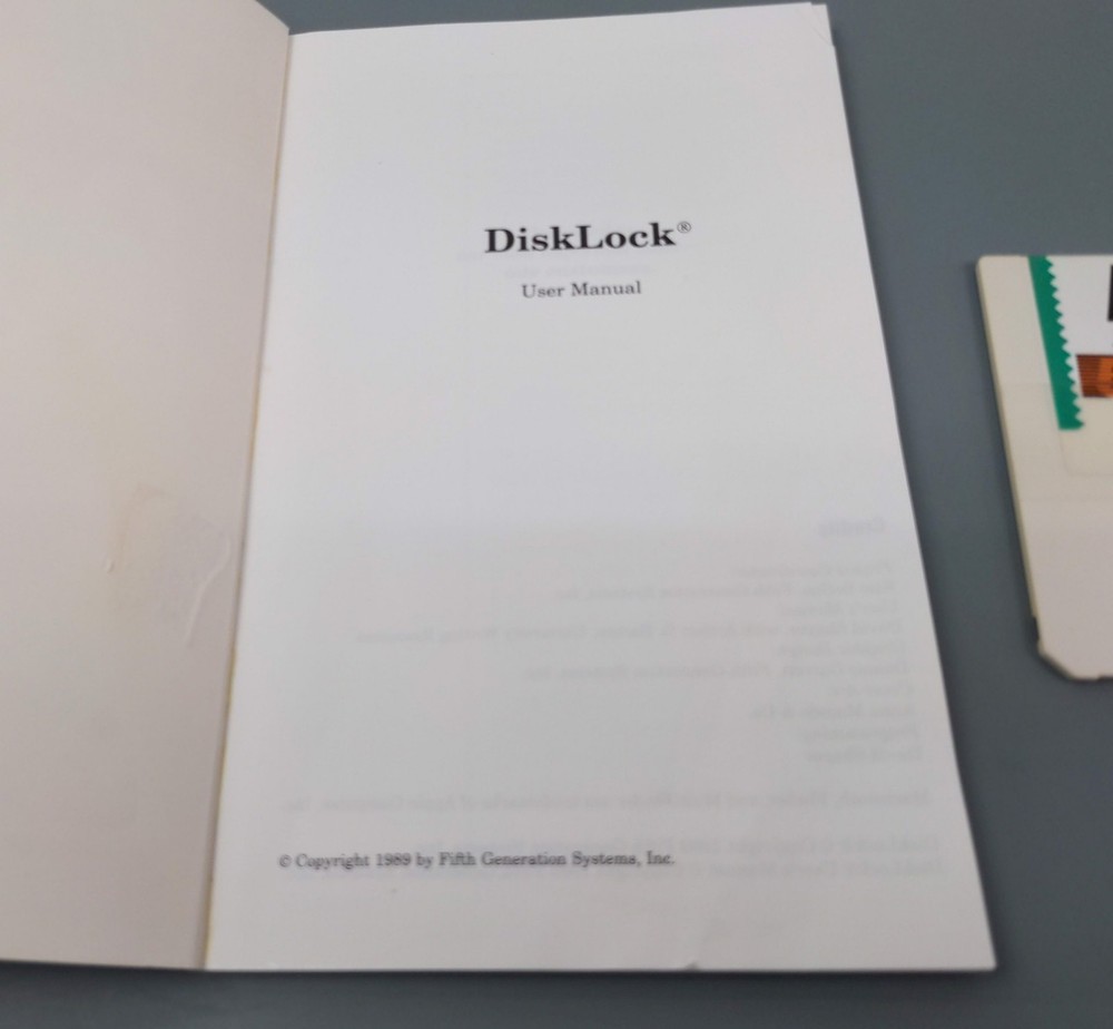 DiskLock ~ Classic Apple Mac Encryption Software by Fifth Generation Systems