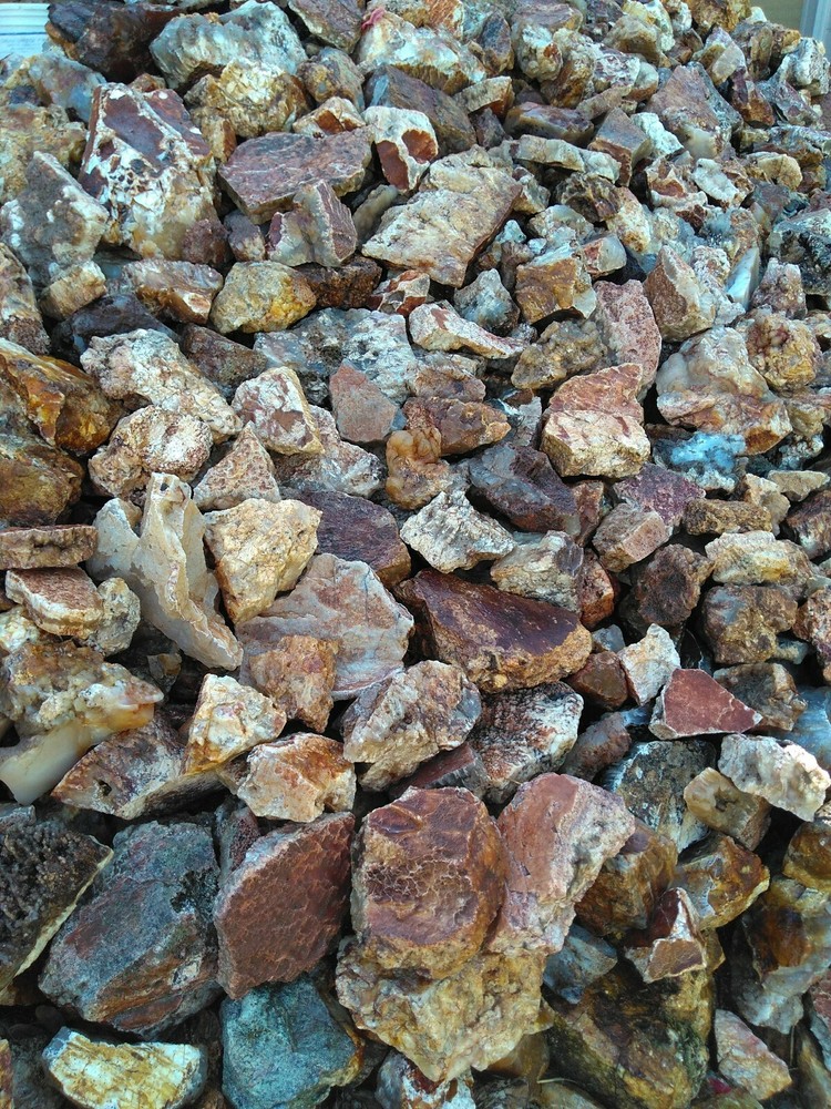 CLASSIC GRAVEYARD POINT PLUME MOSS AGATE CABBING SIZE ROUGH $5 PER LB 3LB LOTS!