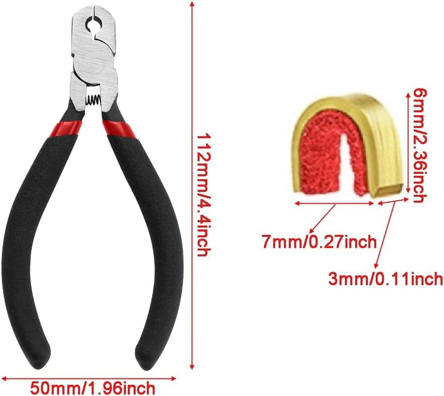 Archery Bow String Nocking Points Set with T Square Ruler Black