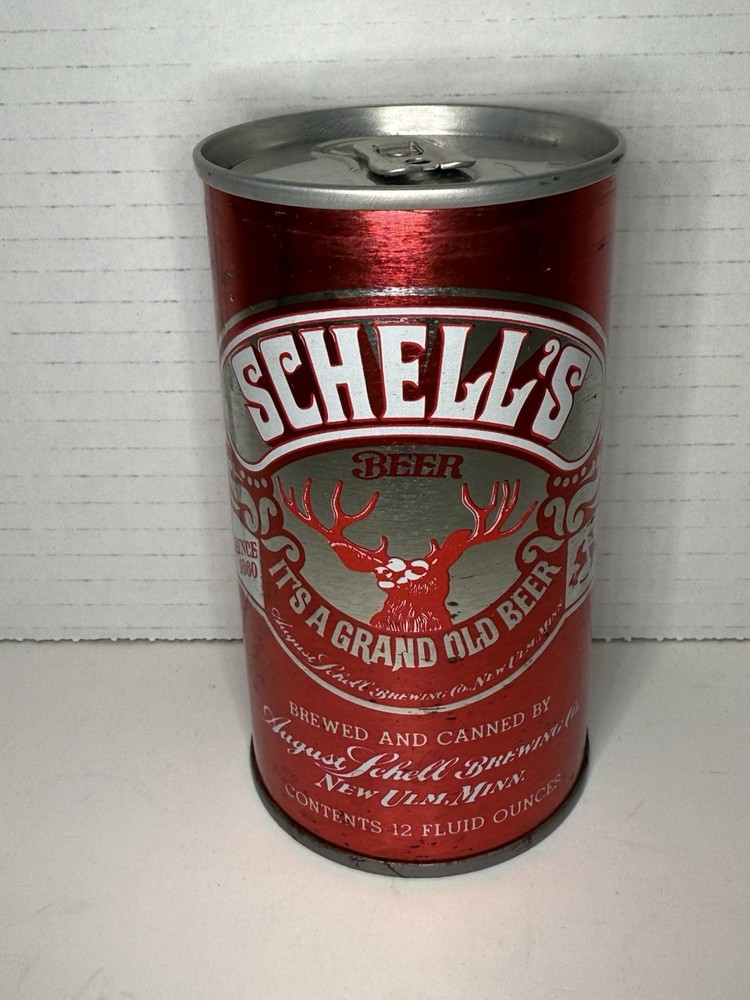 August Schell's Red Deer - Empty Beer Can - Bottom Opened