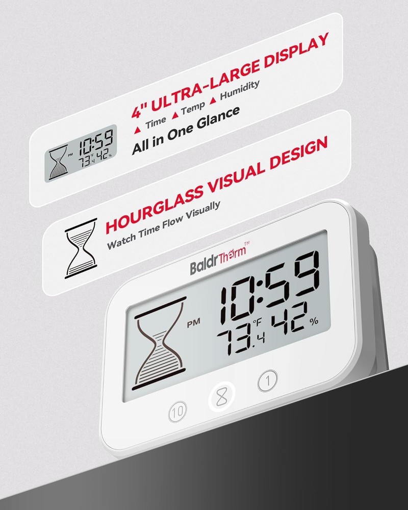 Baldrtherm Digital Timer, Works as a Countdown Timer, Real-time Clock Hygrometer
