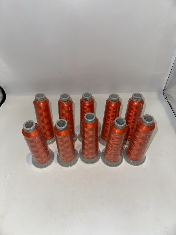 MADEIRA (10 PACK) Polyneon #40 Polyester Embroidery Thread 2500m Orange 1987