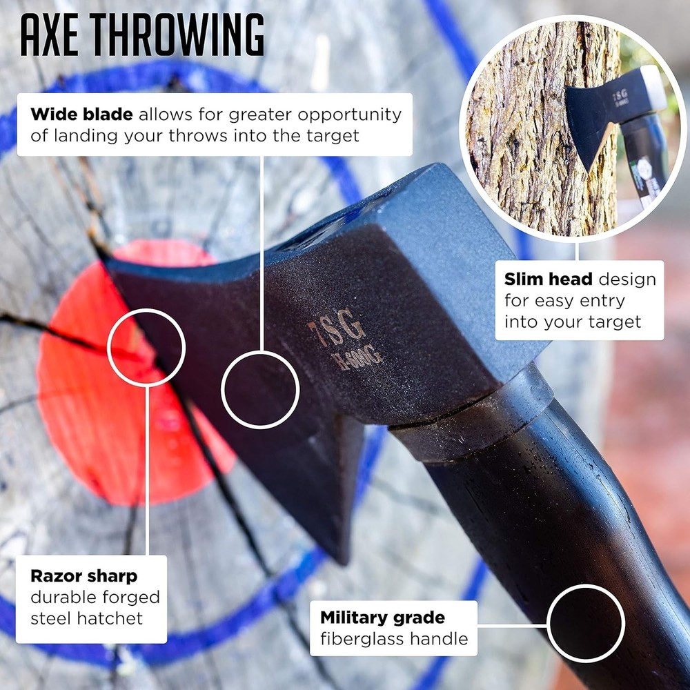 Camping Axe - Camping Hatchet with Sheath -Survival Throwing Axe - Survival H...