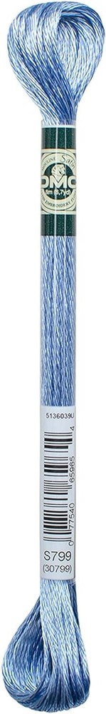 DMC Satin Floss (rayon), cross stitch #S799 - Medium Delft Blue