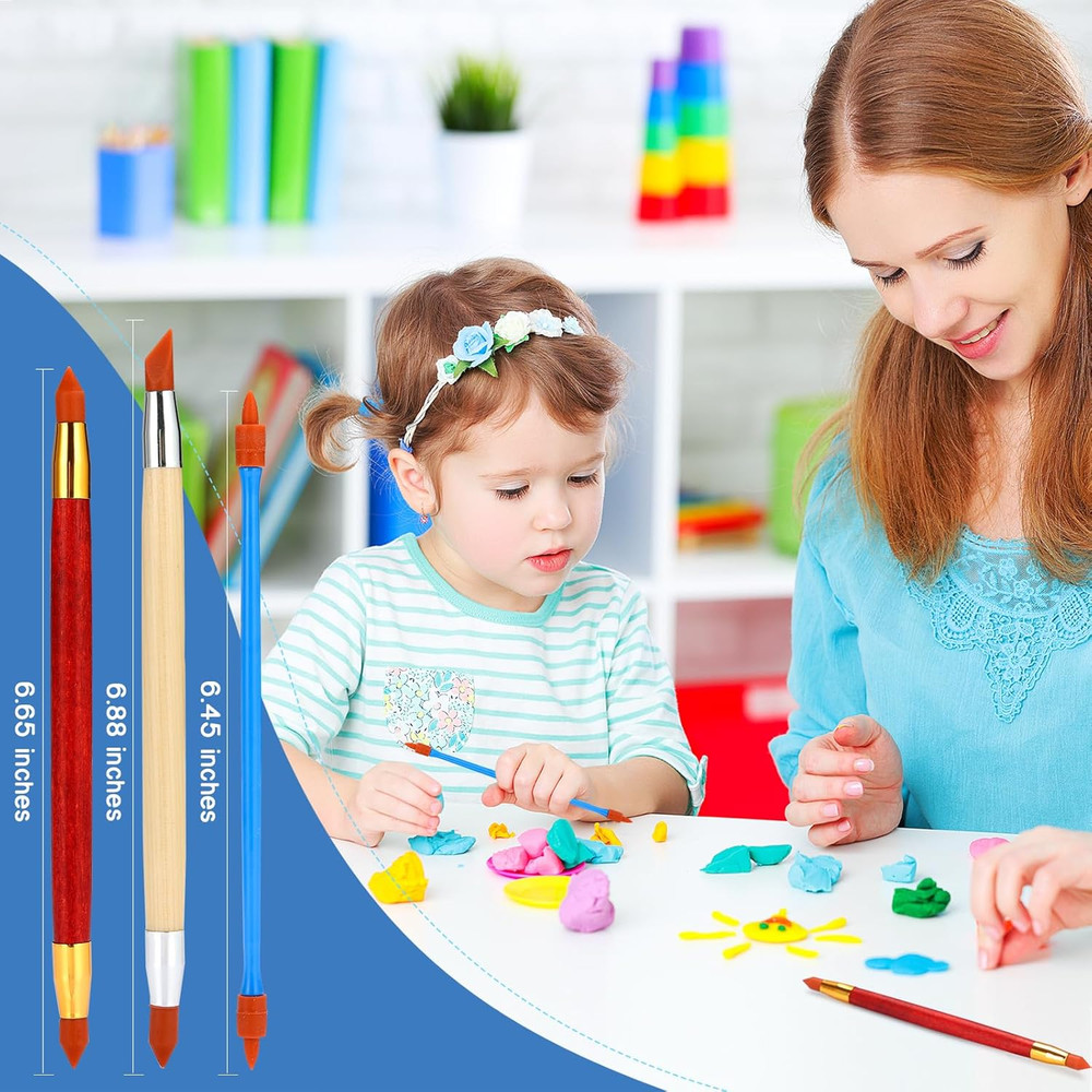 Polymer Clay Tools, Modeling Dotting Tools, Silicone Clay Sculpting Tool, Air Dr