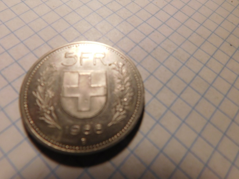 SWITZERLAND 5 FRANCS 1988 B # 904