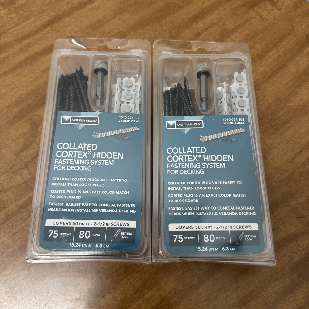 Collated Cortex Hidden Fastening System for Decking 2-1/2 In. Stone Gray 2 pack