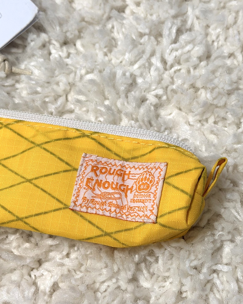 NEW - Rough Enough Small Yellow Pencil Case