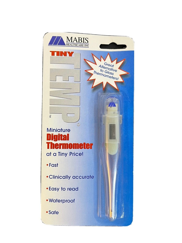 Digital Thermometer Waterproof MABIS Tiny Temp 60-Second Clinically Accurate