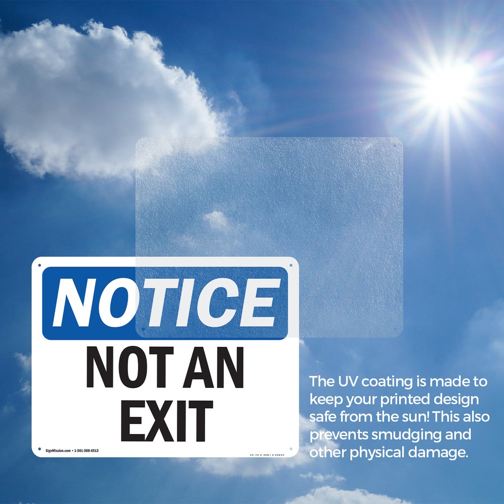 (2 Pack) Not An Exit OSHA Notice Sign Decal Metal Plastic