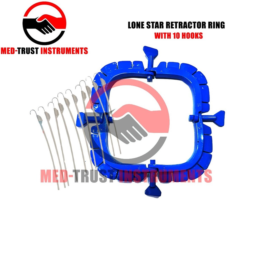 Lone Star Retractor Ring with 10 Hooks Veterinary Surgical Instruments