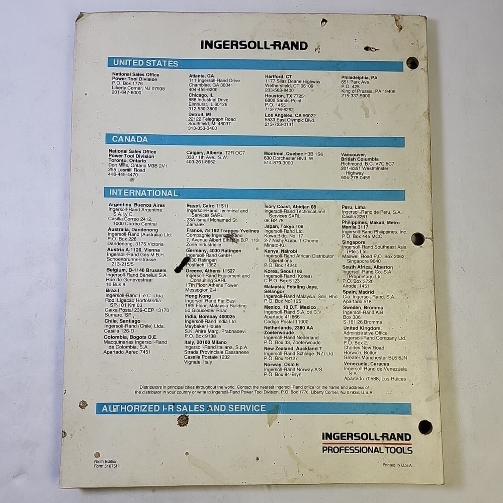 Ingersoll-Rand 1986 Professional Power Tools Catalog