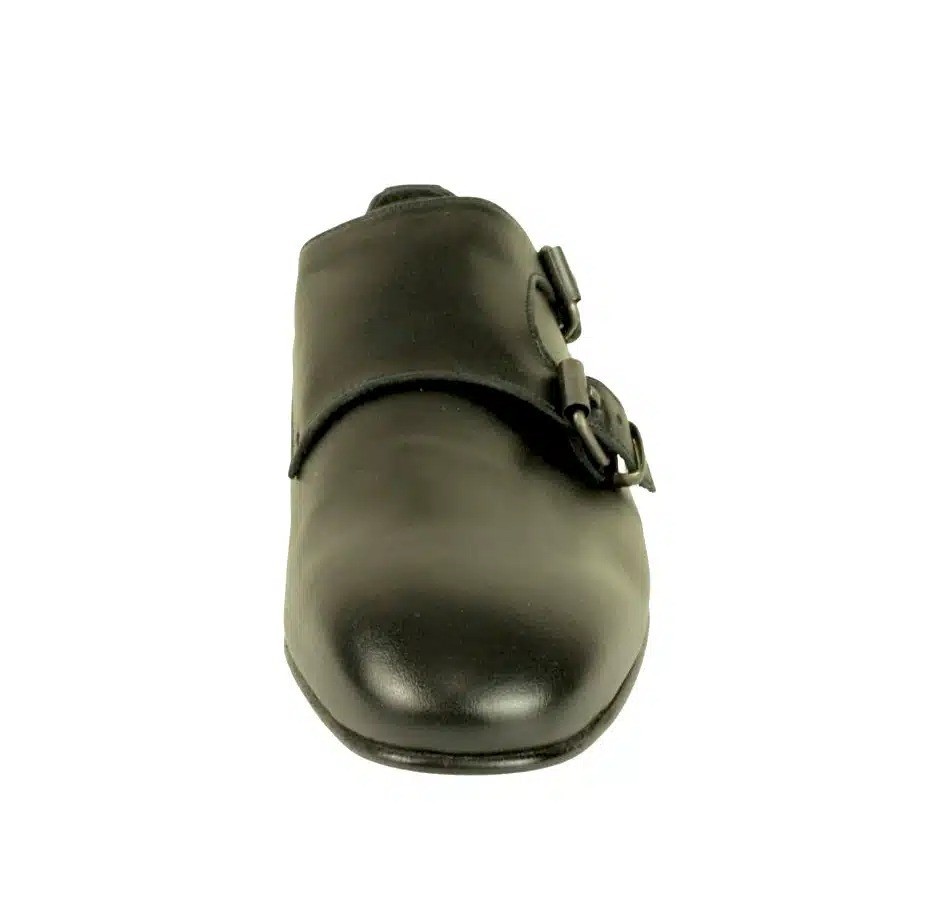 Bruno Double Monkstrap Black Dress Shoes for Boys