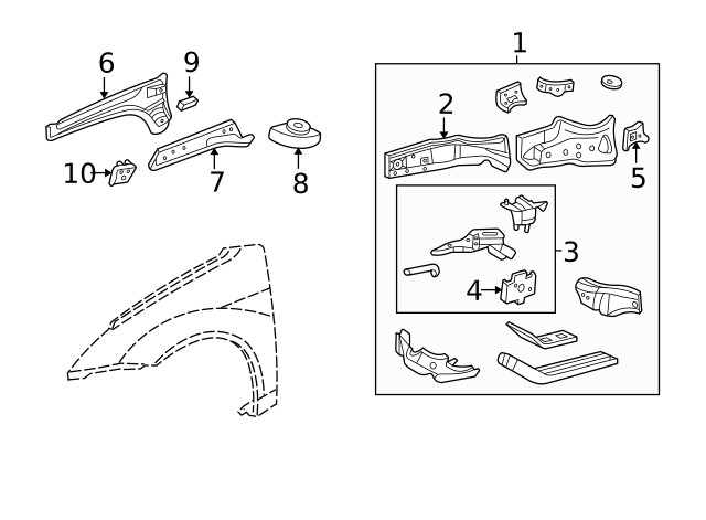 Genuine Ford Frame Side Member YS4Z-16054-RA