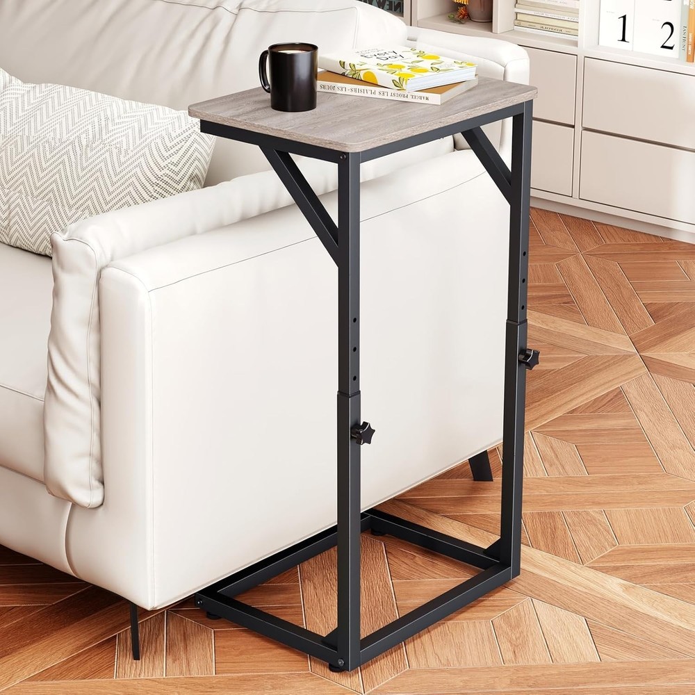 Adjustable C-Shaped End Table Small Side Table Couch Sofa TV Tray Table Living
