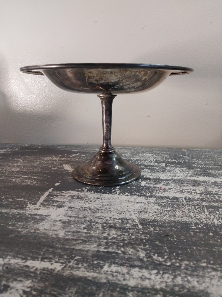 vintage pedestal silverplate candy dish