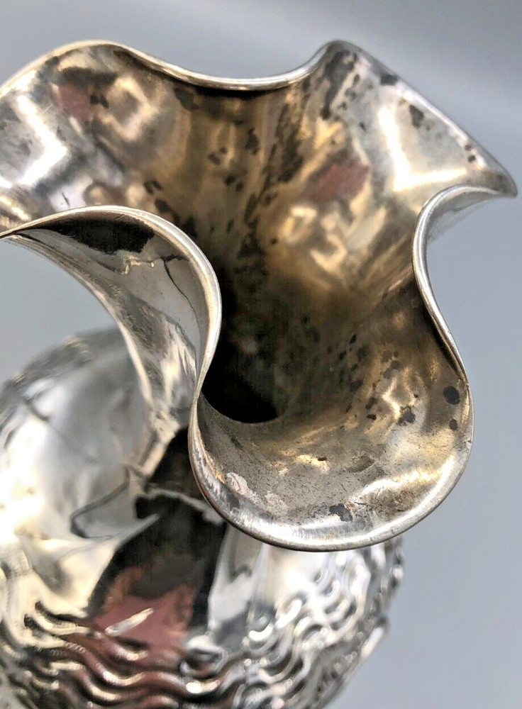 Beautiful German 800 Fine Silver Vase 11" tall, Super Nice!