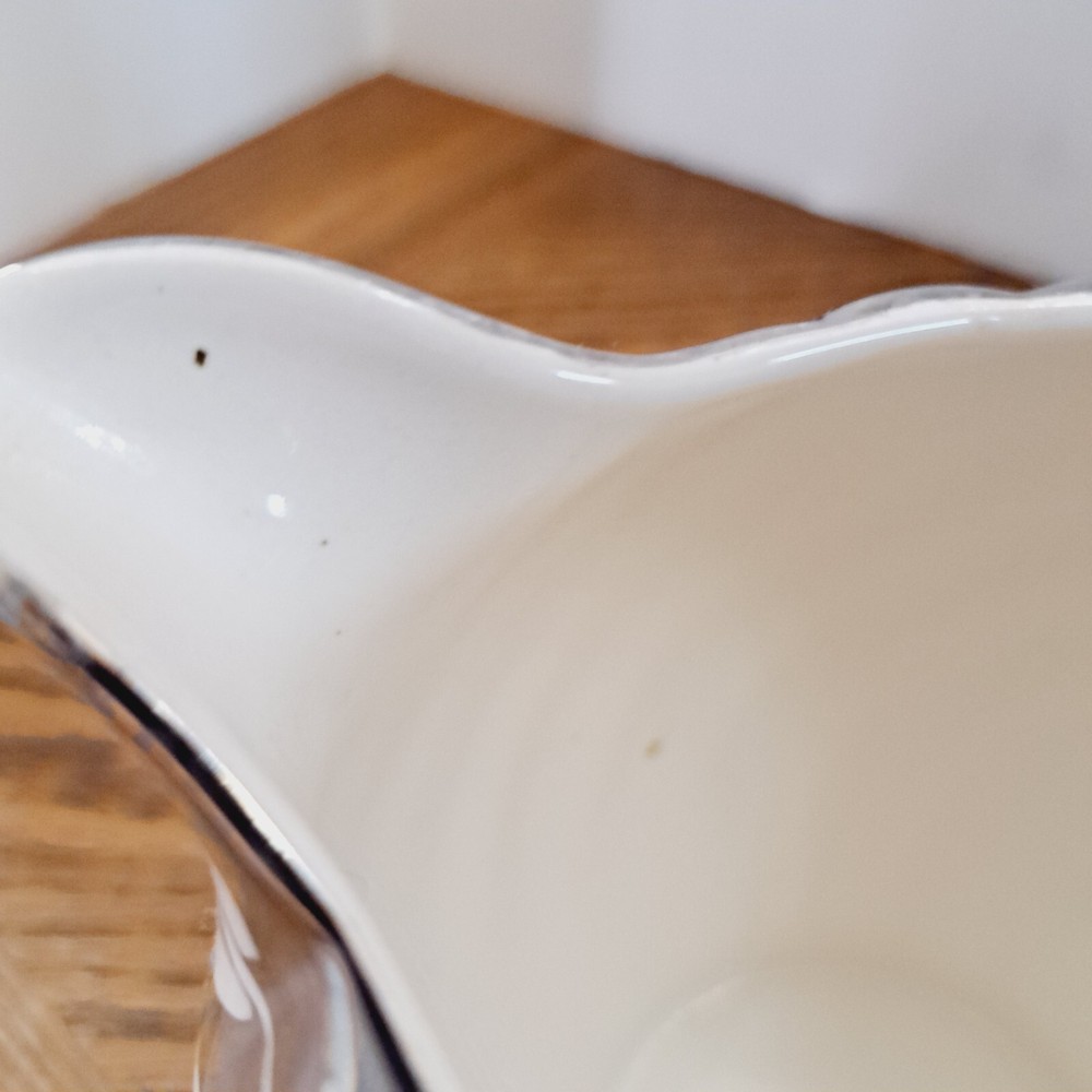 Sadler Large Creamer Silver & White Design