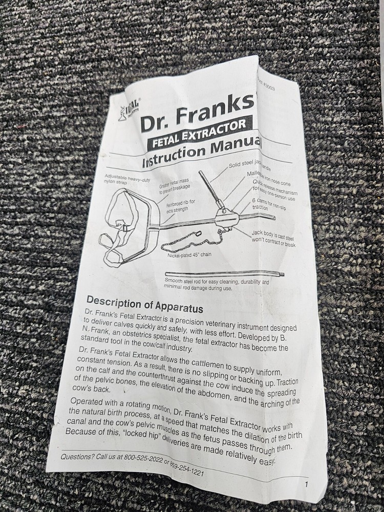 Dr. Frank's 14-420 Calf Puller Jack Handle for Beef Calf *PICTURED ITEM ONLY