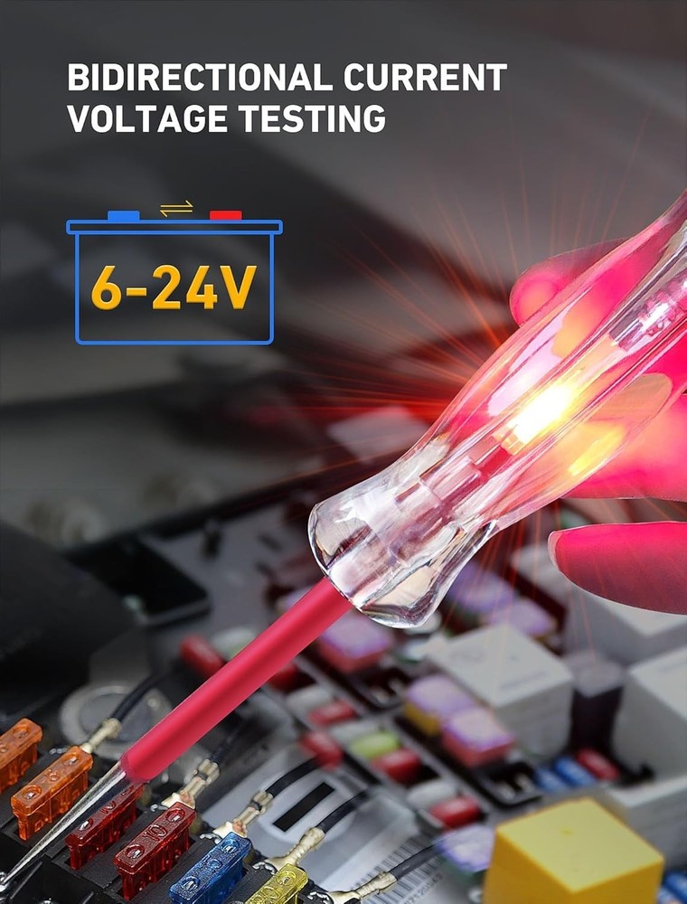 Versatile LED Electrical Tester for Automotive Circuits – 6-24V Testing Range