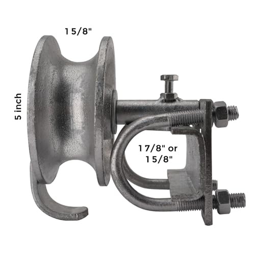 Sliding Gate Rollers, 5" Rear Pipe Track Wheels for Chain Link Double U-2 Pack