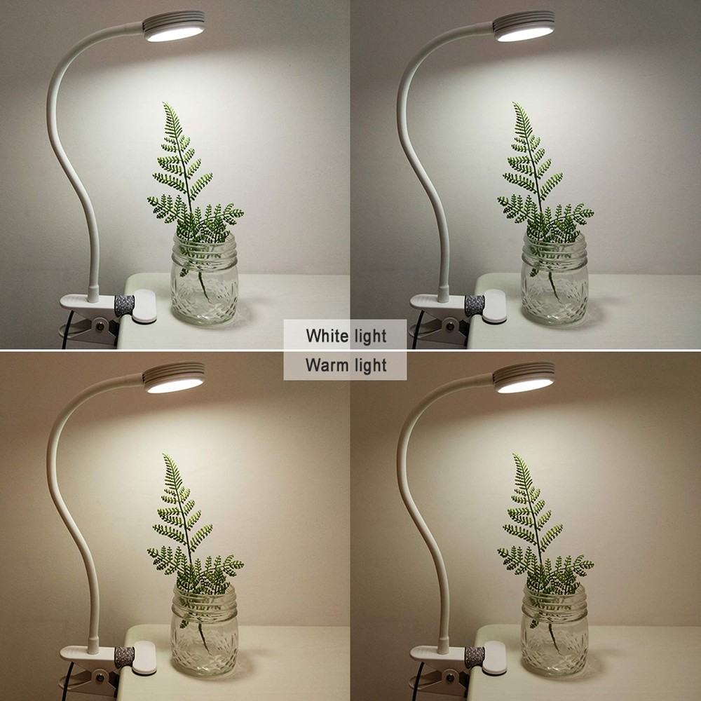 Clip-on Light Reading Light Color Change Desk Bed Computers White