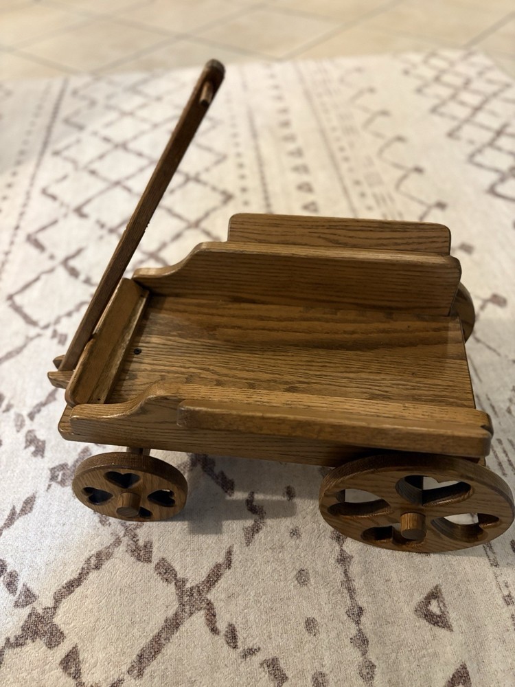 Vintage Solid Wooden Wagon/ Pull Toy/ Decor Wagon