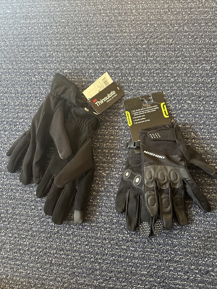 3M Thinsulate Insulation 40 g & Nishiki Black Gloves Men's Medium