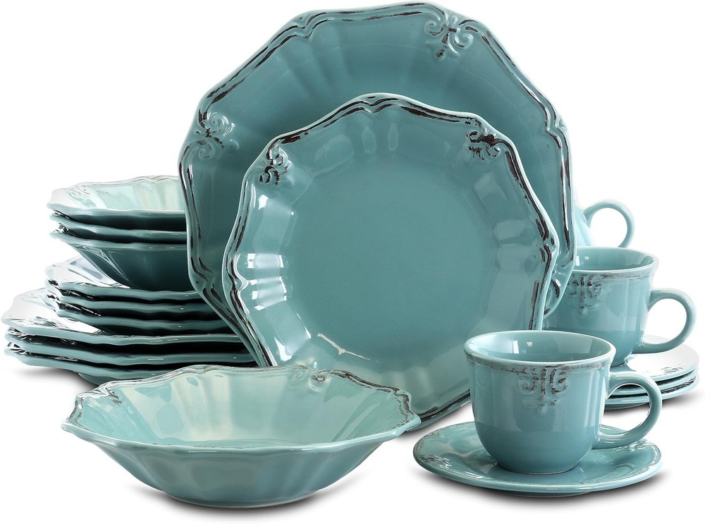 Fleur De Lys 20-Piece Dinnerware Set in White