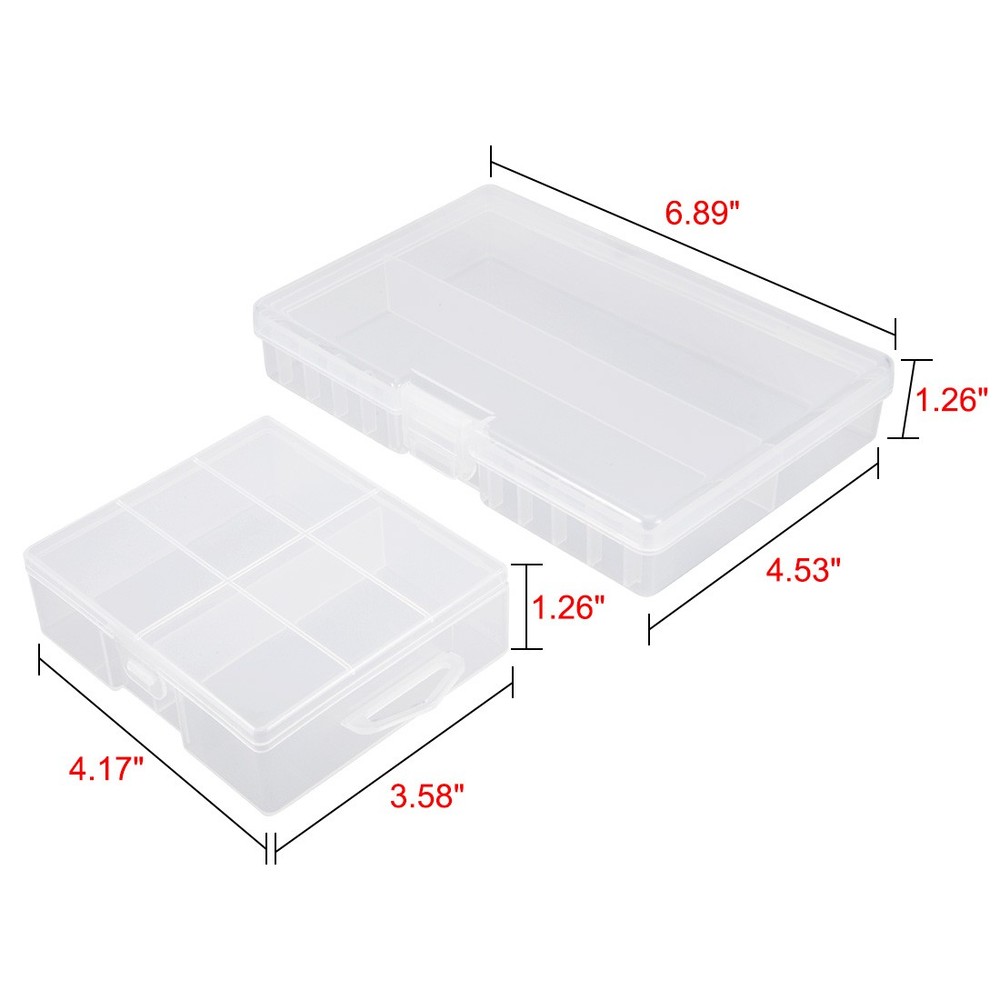 2Pack Portable 24 AA Battery Storage Box 48 AA Batteries Protective Container