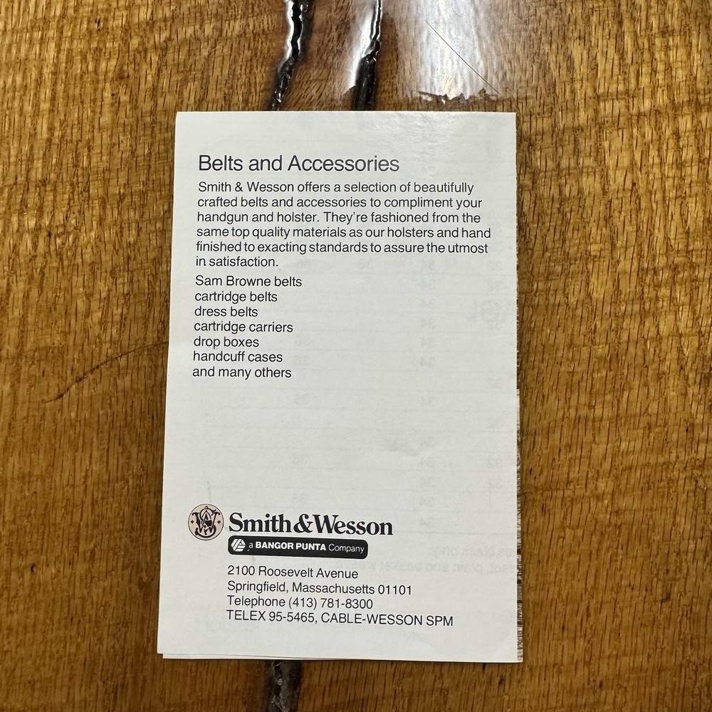 Smith & Wesson k Frame Holster Chart Brochure S&W