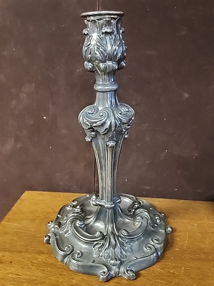 antique rococo Reed & Barton Candlestick 10.25"