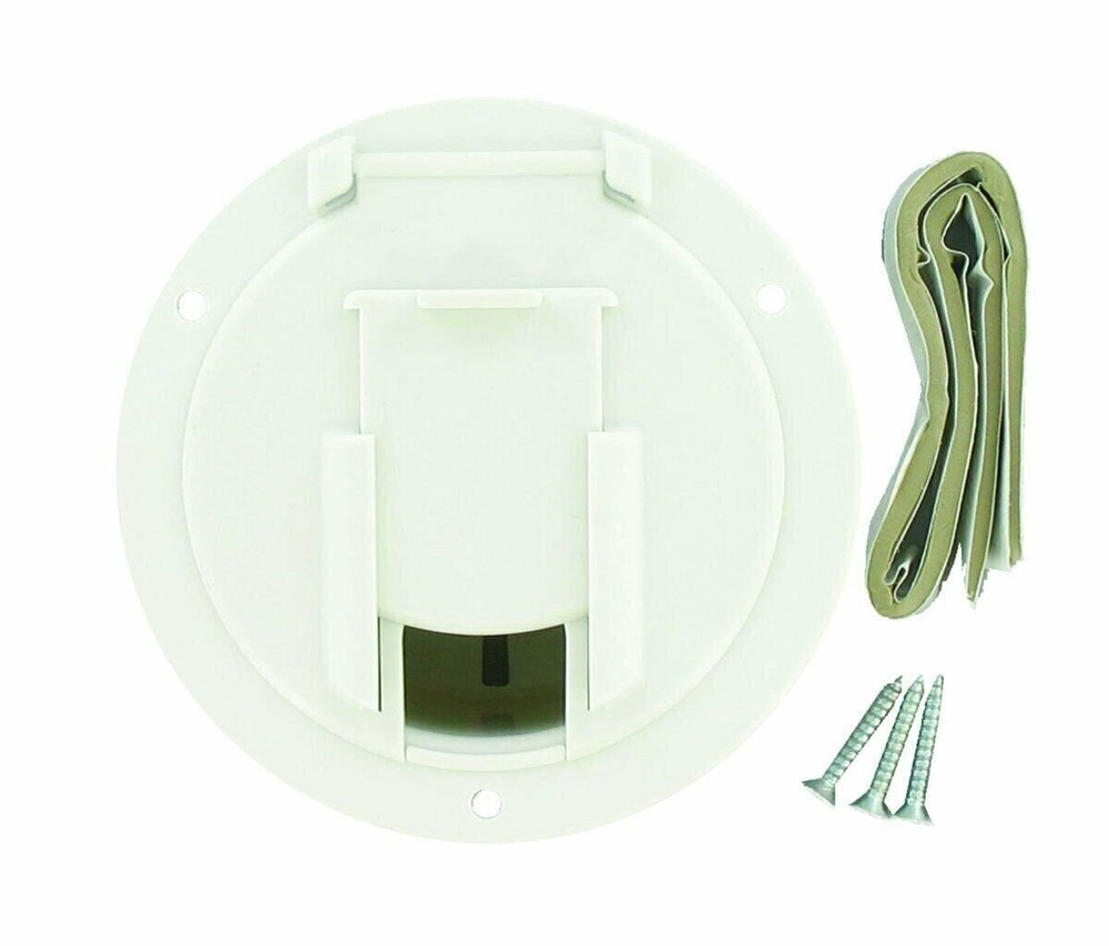 Valterra White A10-2137VP Medium Round Cable Hatch