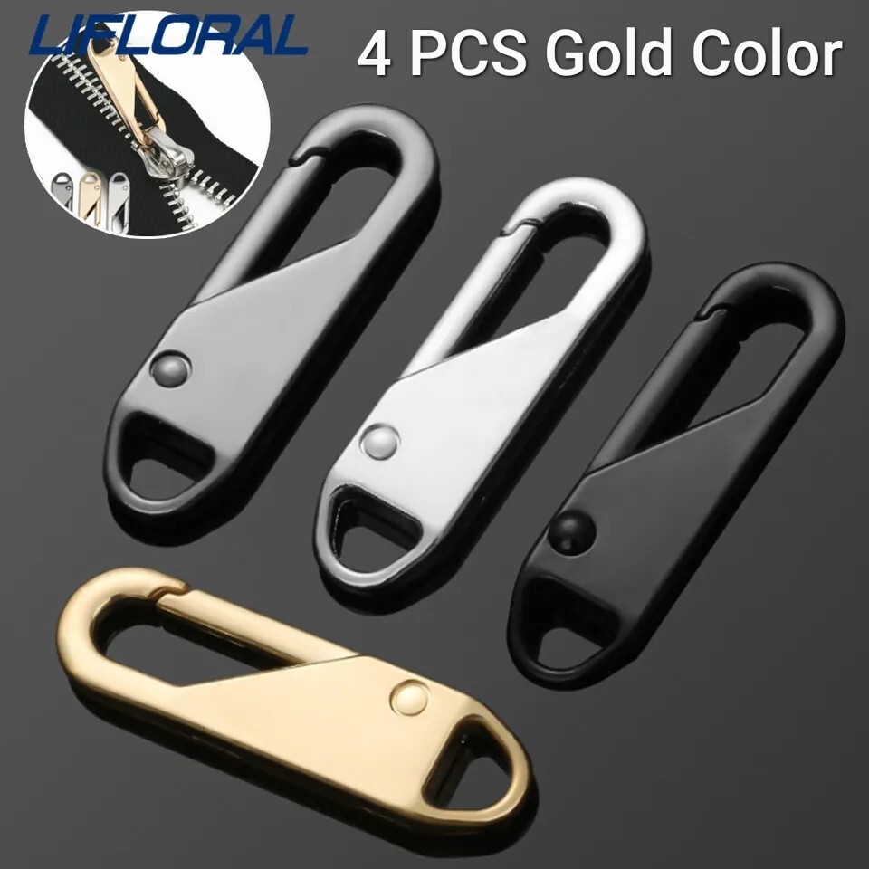 4PCS Zipper Slider Puller Instant Zipper Repair Kit Replacement Broken Buckle