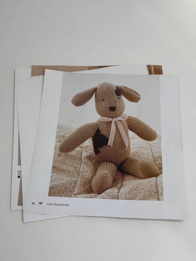 Floppy Dog Toy Knitting Pattern Book Pages