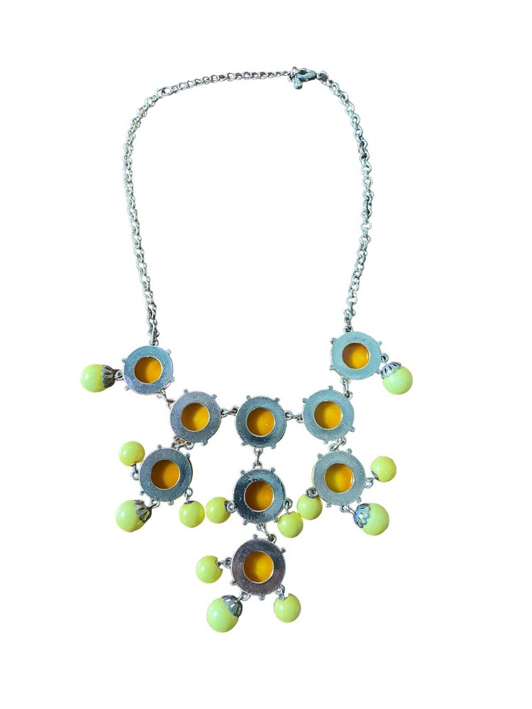 Vintage Chain mail Yellow Bakelite Style Necklace