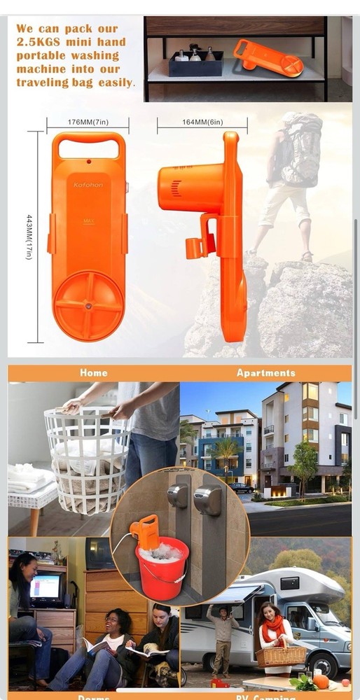 Portable Washing Machine Small Mini Hand Compact Semi Automatic Washer (CGF)