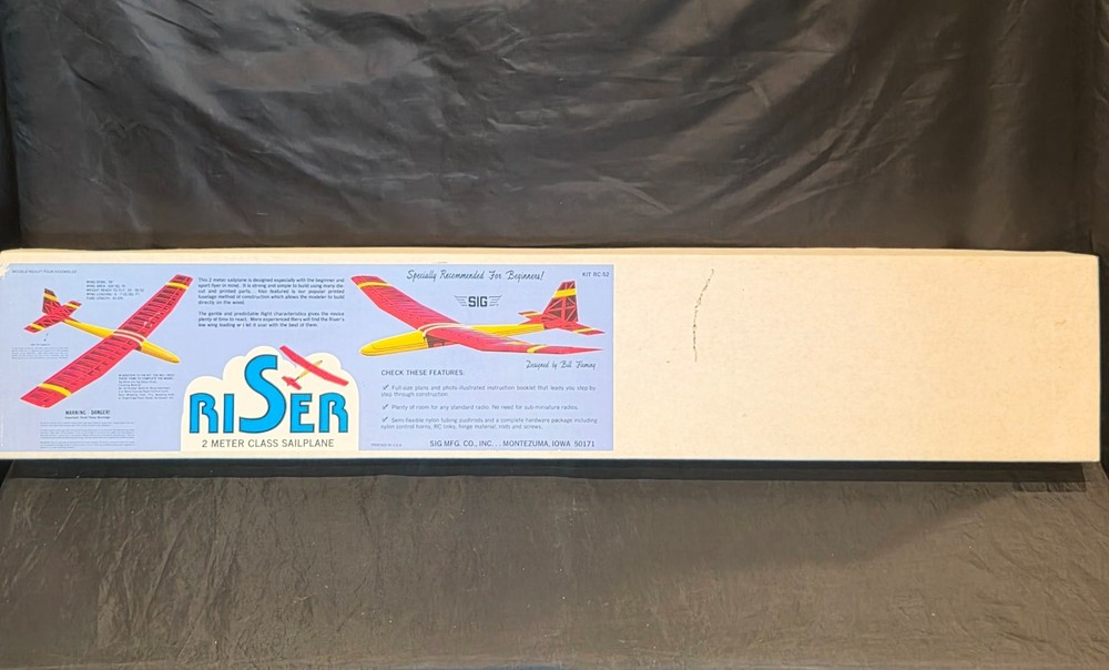Sig RISER 2 Meter Class RC Glider balsa model kit NEW