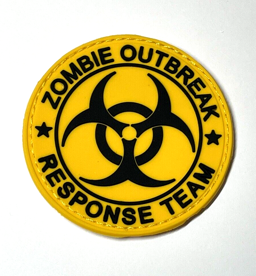 Zombie Outbreak Response Team Tactical PVC Patch, Morale Hook Back Yellow Patch