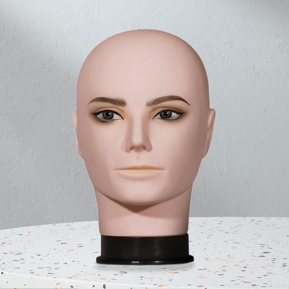 Male Bald Mannequin Head Hat Display Rack Multipurpose Realistic Training Head