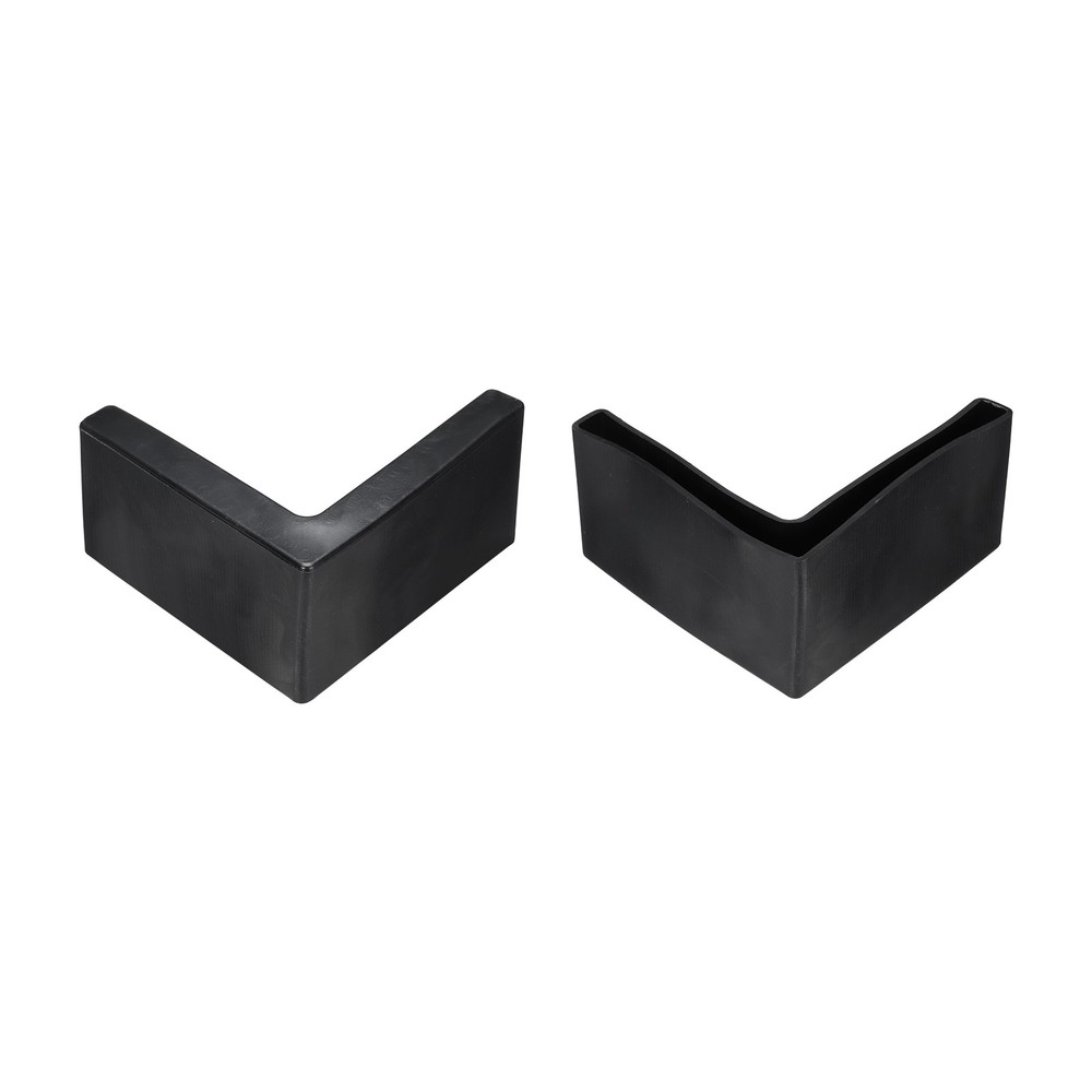 2Pcs 3" Bed Frame End Cap, Angle Iron Foot Pad Leg Protector, Black