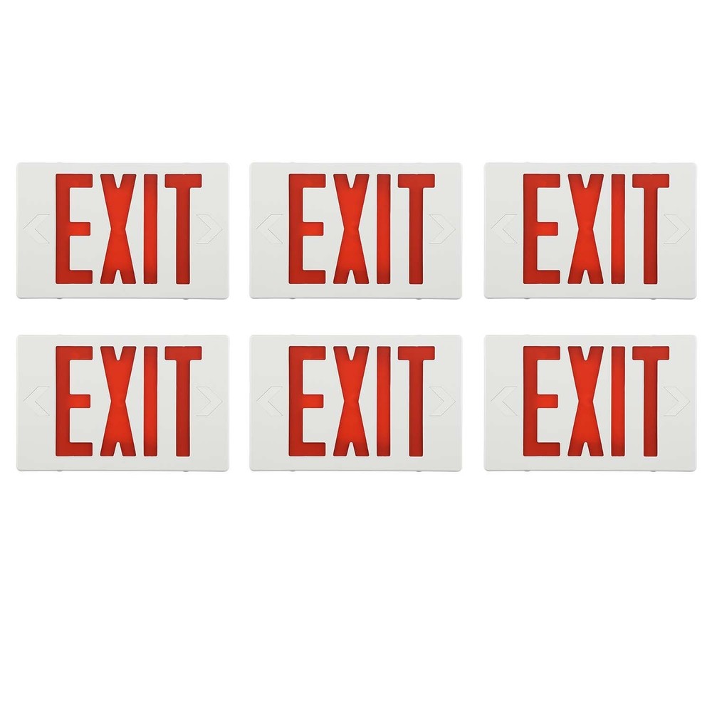 UL Listed-6 Packs Red Led Exit Light Battery Backup for Exit Sign Home/Busniess.