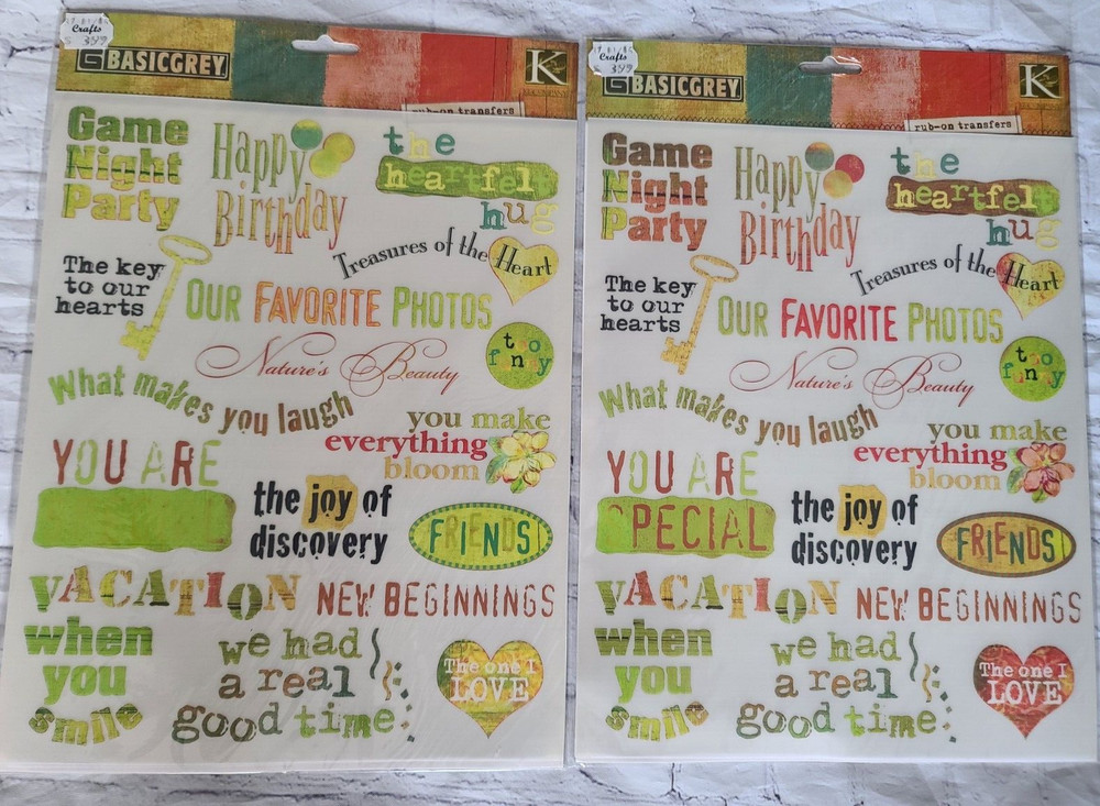 Basic Grey Rub-On Transfers