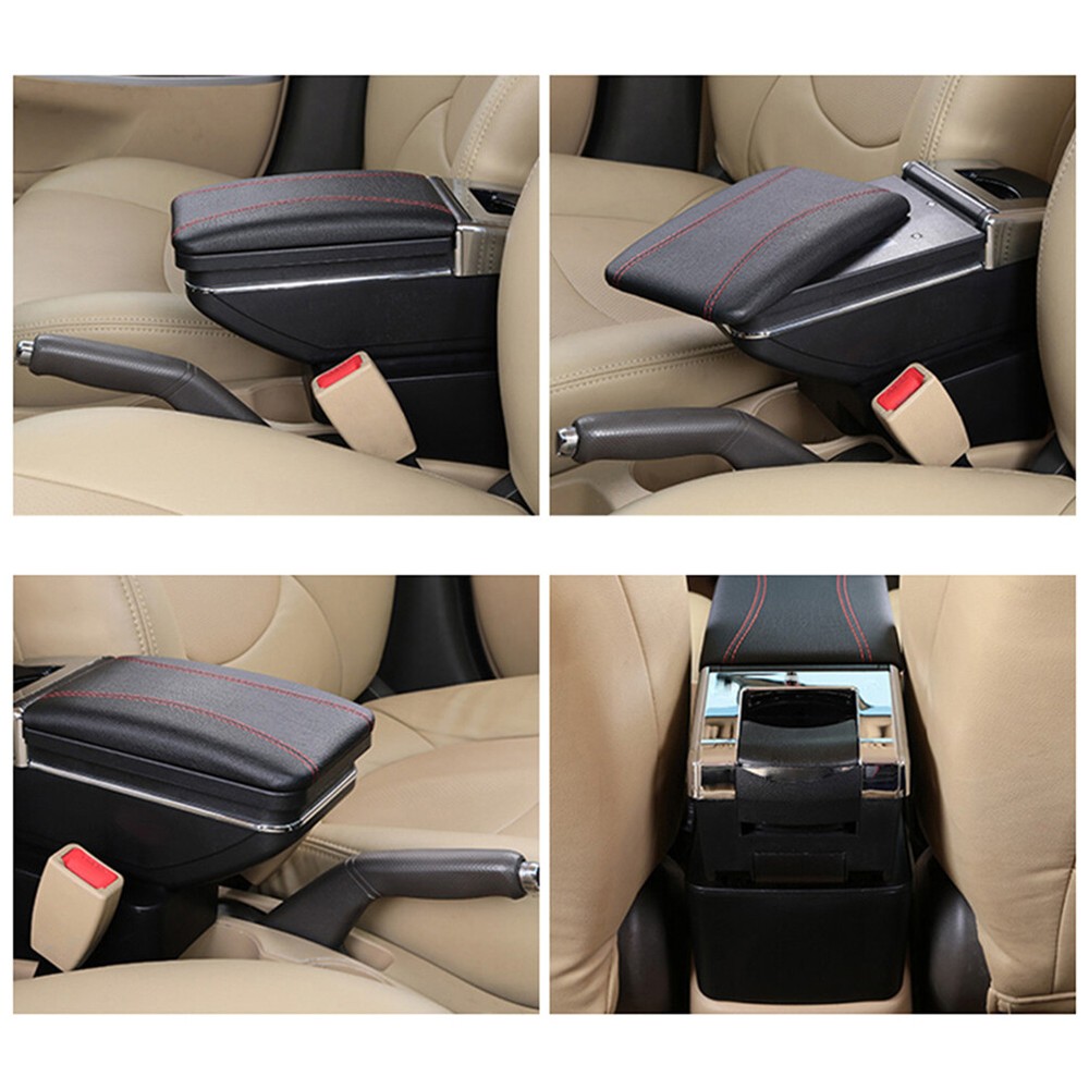 For Honda Fit Jazz 2009-2013 Central Console Armrest Storage Compartment Black