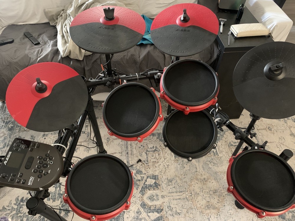 Alesis Nitro Max Expanded Electronic Drum Kit Red