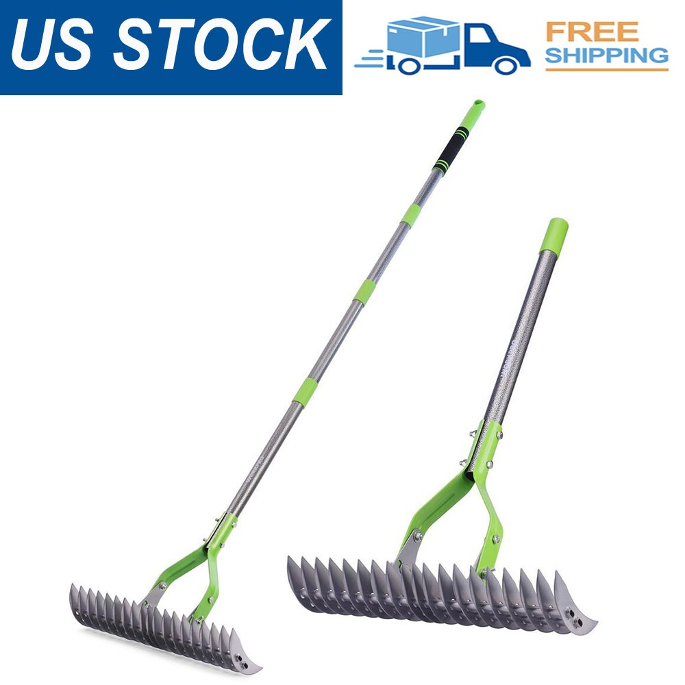 WORKPRO 15-Inch Thatch Rake for Lawns Heavy Duty Dethatcher Rake with 5FT Handle
